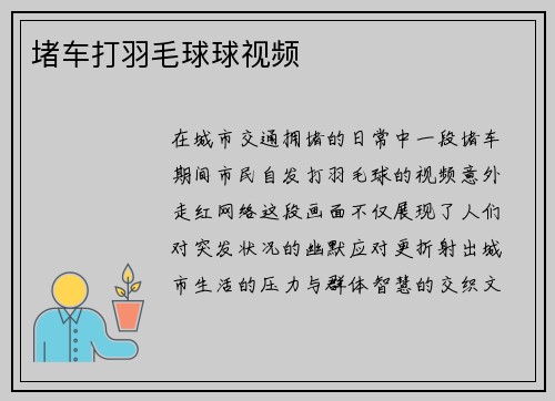 堵车打羽毛球球视频